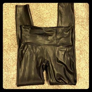 Spanx faux leather leggings Black